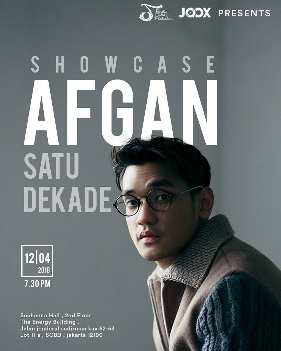 SoehannaHall's tweet photo. Today's event: Sowcase @afgansyah_reza Satu Dekade. Start tonight @SoehannaHall  at 7.30 PM. See you there @afgannisme 

#afgan #dekade #jooxid #trinityoptimaproduction #afganisme #concerthall #soehannahall https://t.co/Tu3tfScfAv