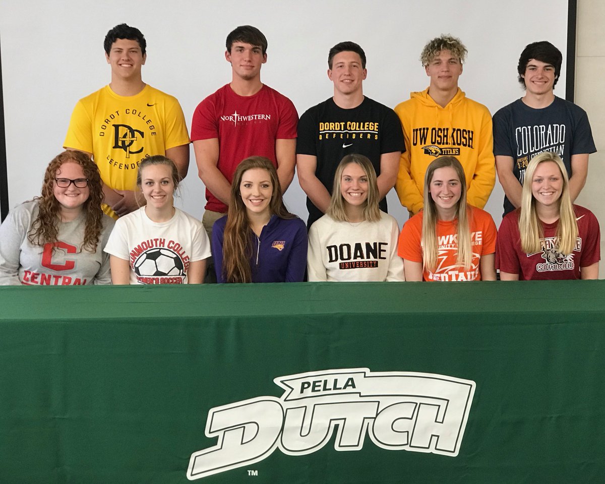 PHSdutchtrack's tweet photo. Excited for @AnnikaPingel @Emily_Vos17 @paighton_malek and @k33jd who will represent Pella Lady Dutch Track and Field at the next level! Doane, UNI, Hawkeye CC, and Central have each nabbed some of Pella's finest! #PellaPride #TrustTheProcess2018 @MikeJaytrackxc https://t.co/PMbPDA9vwu