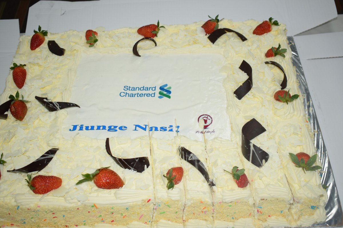 BuyRentKenya's tweet photo. The climax of the launch with the symbolic cake-cutting by our CEO Lizzie Costabir and Salim Kitagenda, @StanChartKE Head of Client Acquisition.
#PropertyRewards https://t.co/19FhQEcp5j