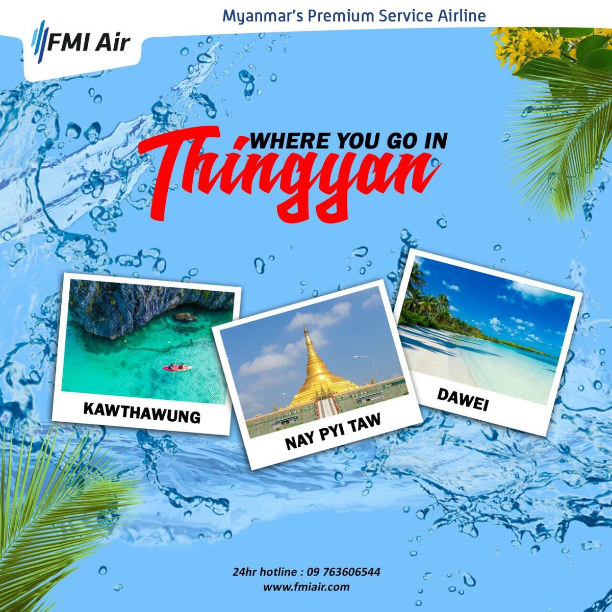 FMIAir's tweet photo. Are you still deciding where to go at #Thingyan Explore and fly with us to South #Myanmar #airline #travel #Burma https://t.co/wyKFAWlGGR
