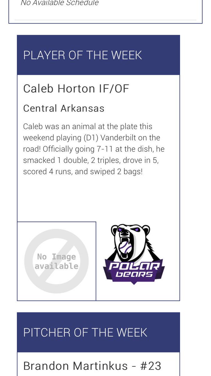 Congrats to <a href="/Caleb_Hort/">Caleb Horton</a> on being named Great American South Player of the Week!  #NCBA