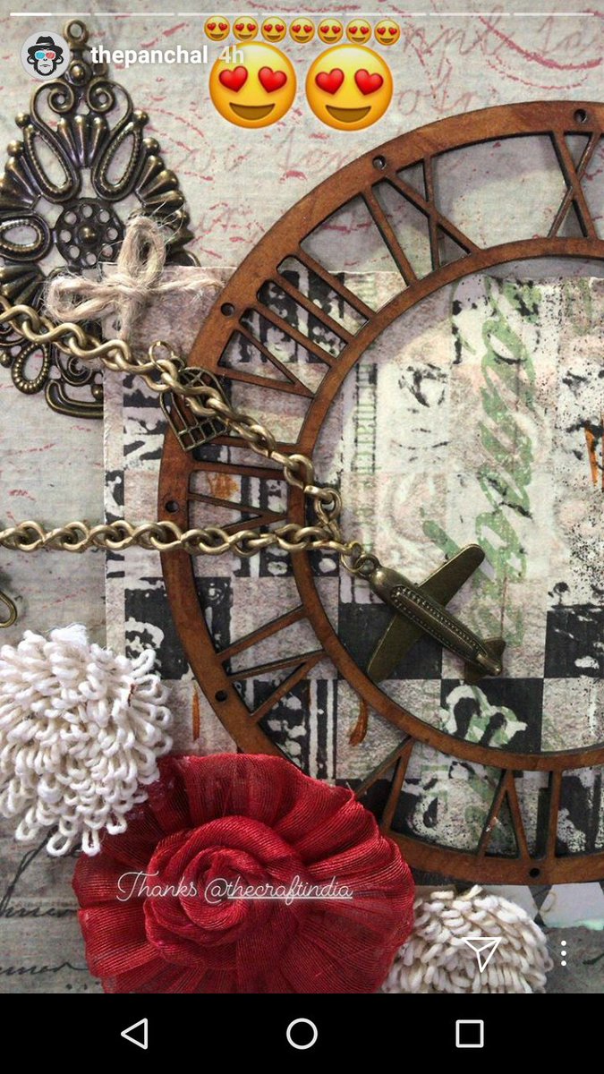 thecraftindia's tweet photo. #scrapbooking #vintagelook #oldone #clocklove #flowers #8x8book #twitter #thankyouthepanchal @thepanchal  @gujjugrl  @HiralJazzh59  😍🐼 https://t.co/cYl6MG13IR