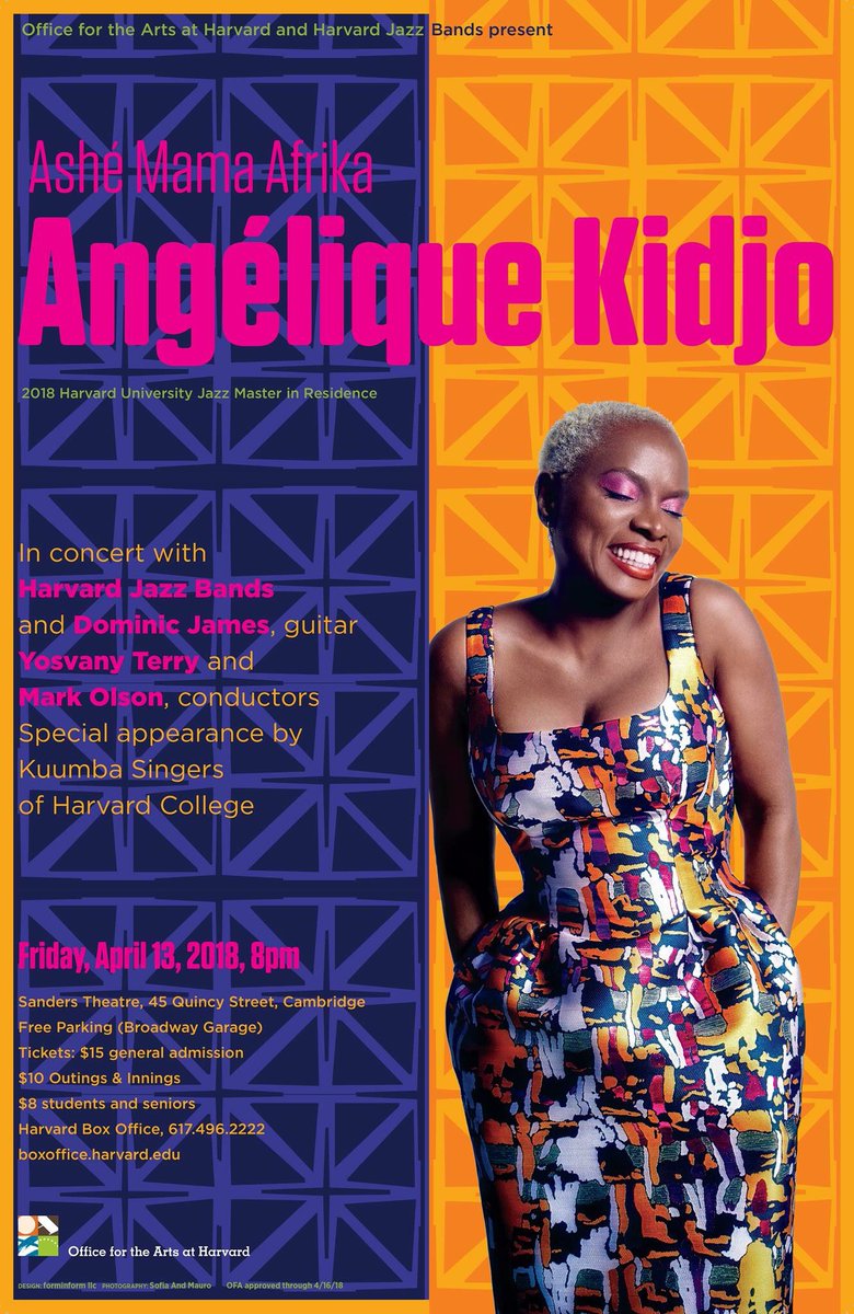 Yosvanyterry's tweet photo. If you’re in the Boston Area don’t miss @angeliquekidjo with the Harvard Jazz Band at Sanders Theater.  @harvardarts @harvardmusic https://t.co/wOEC6TOccq