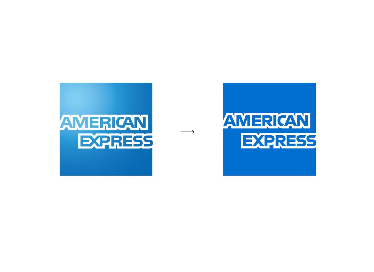美国运通品牌设计升级。品牌设计到了这个级别，你就很难理解客户和设计师的意图了。"logo
和其他品牌设计元素都为跨平台和不同规模的表现做了优化，从小尺寸电子世界到环境装置"，好像现在没有品牌设计都有这段话 #设计参考 // American Express — Pentagram https://t.co/pOHAAkJ4Tb https://t.co/eFtPj3EZiu 1