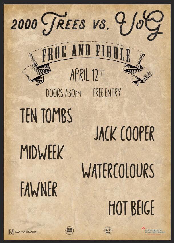 TONIGHT! 🚨

Get down to <a href="/FrogAndFiddle/">The Frog & Fiddle</a> for the Trees vs. <a href="/uniofglos/">University of Gloucestershire</a> showcase, featuring a ton of amazing new bands. It's FREE ENTRY!