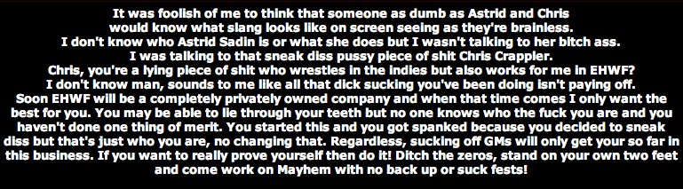 M. Rissi's response to <a href="/BritSensationCC/">Chris Crippler</a>   

(Opinions expressed in this Twitter post/report are not that of EHWF and are those of the individual)