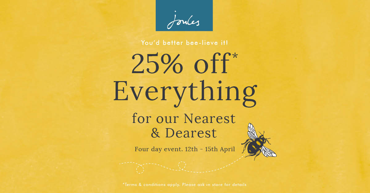JoulesCardiff's tweet photo. Had your eye on a pair of wellies, or our bright and beautiful coast jackets?? 

Treat yourself with 25% all weekend in Cardiff, holiday collection now in!!!

#cardiff #joulesclothing #buzzing #nearestanddearest #discount #newcollection #halfterm #Easter https://t.co/W3hYwZ4fTJ