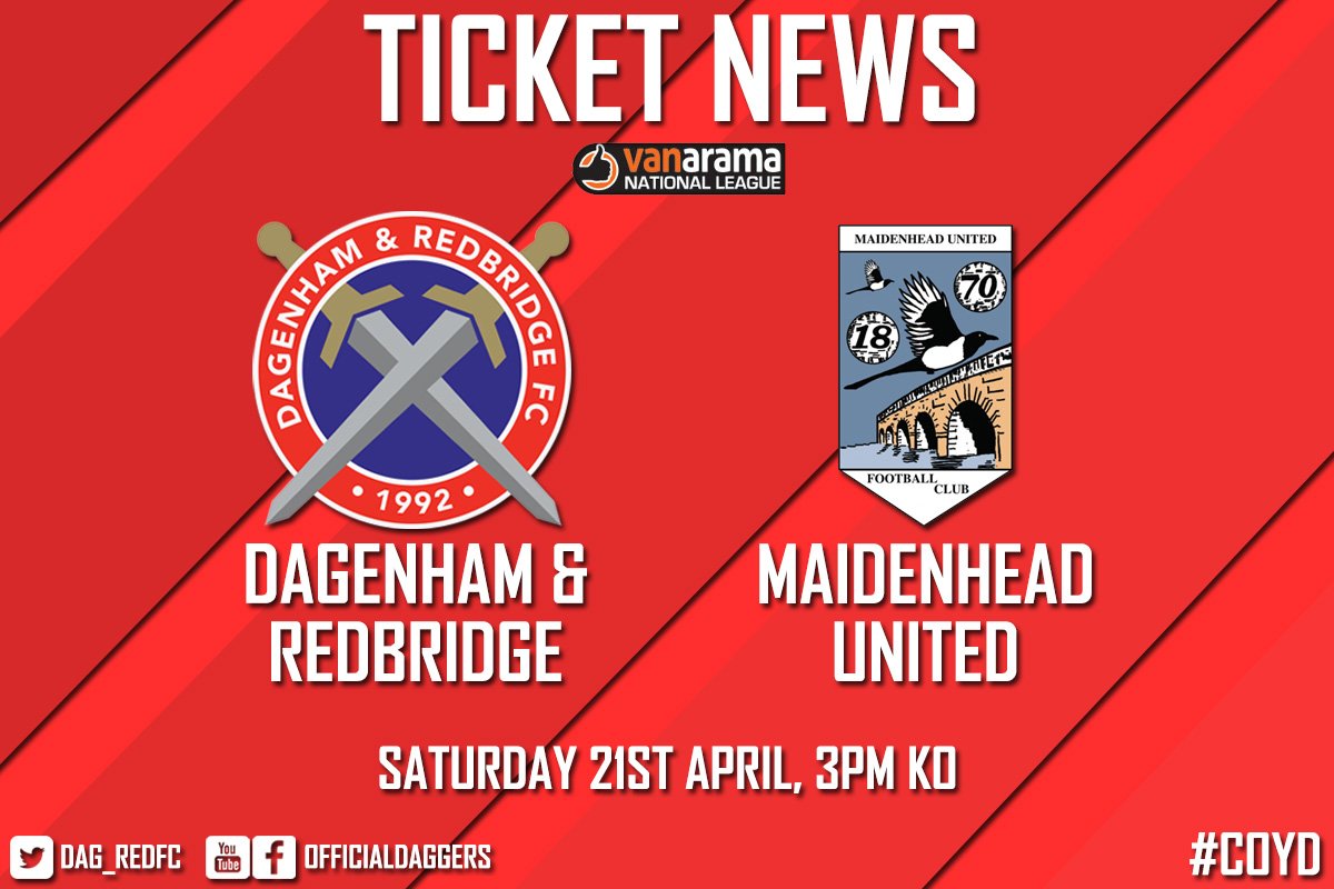 Dagenham & Redbridge on Twitter down to The Daggers on Saturday