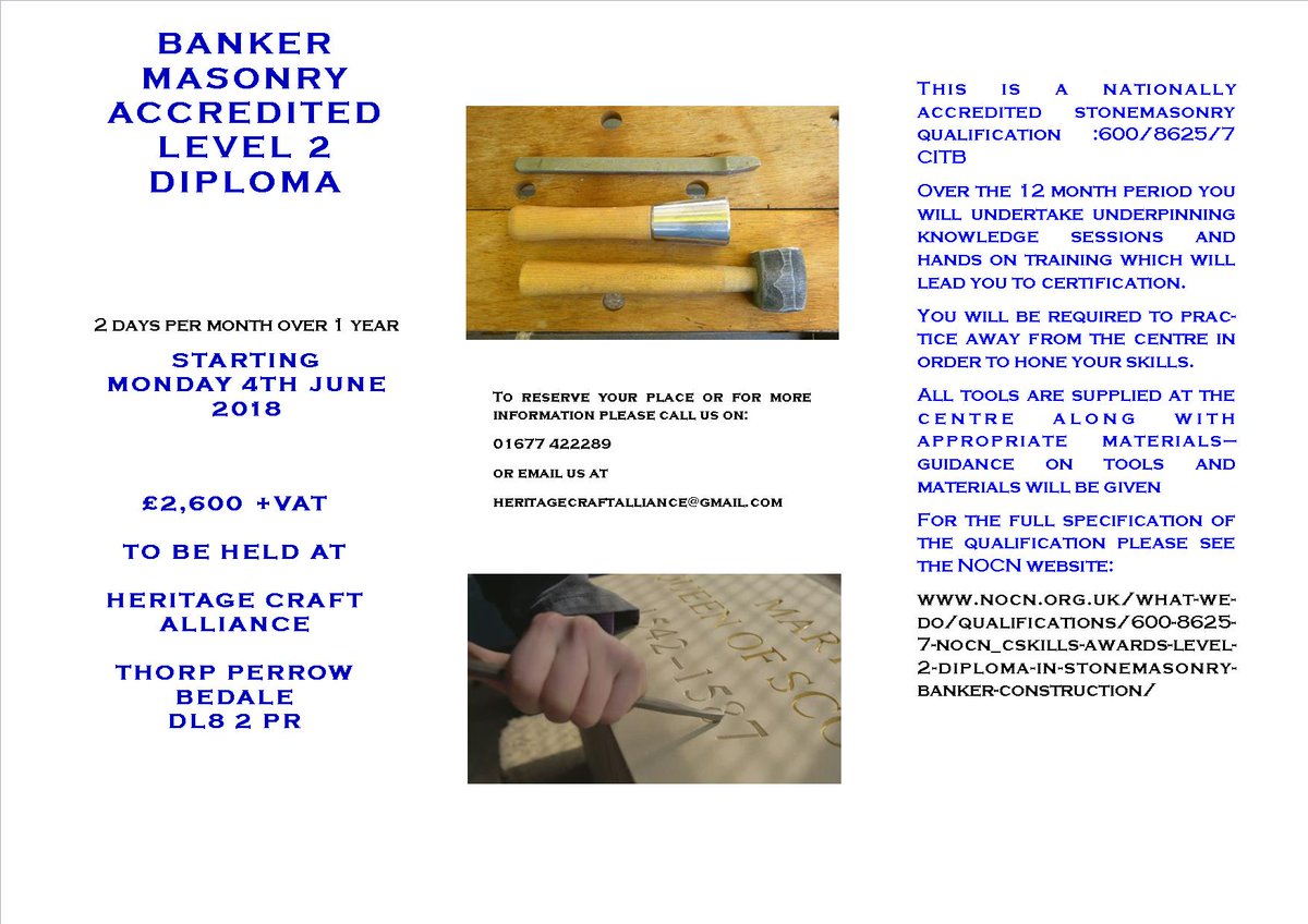 We have places available on our Banker Masonry Accredited Level 2 Diploma Course #skills #heritage #stone #mason