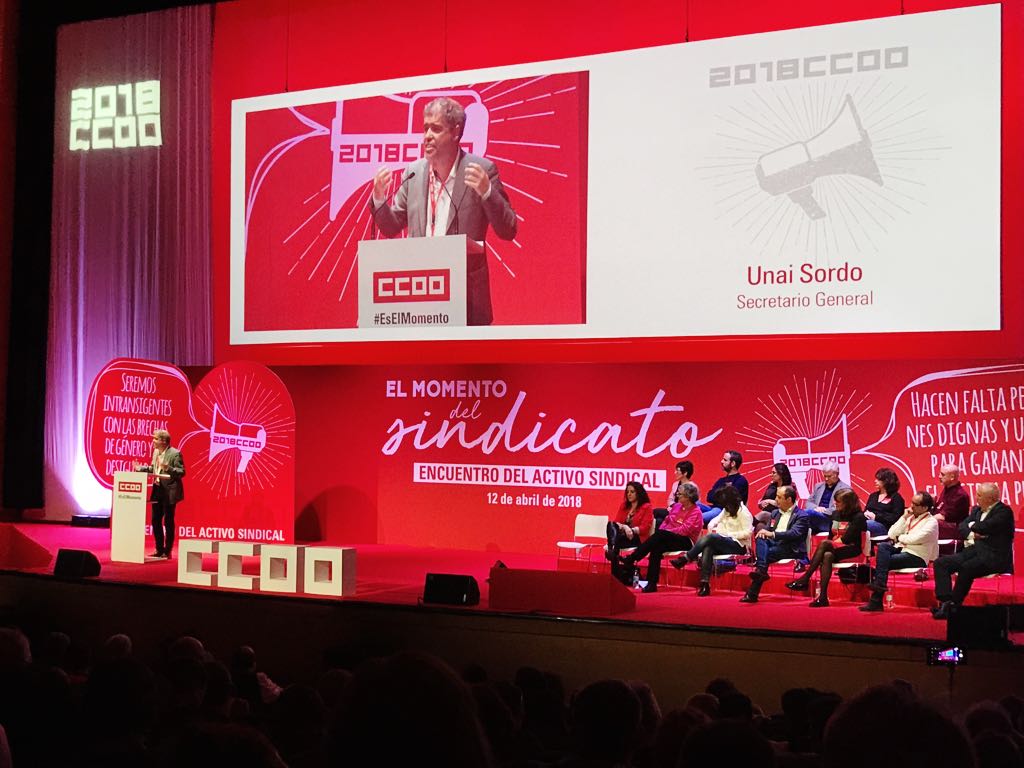 CCOO_sierra's tweet photo. Unai Sordo, Secretrio General.
#EsElMomento todos unidos para hacer frente a un momento complejo que estamos pasando. 
#PensionesDignas 
#brechaSalarial 
#brechasDeGeneroYdesigualdad #EsElMomento https://t.co/ERIGWjNz6B