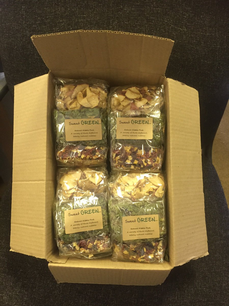 They're on their way! Our new Sweet Green ... Natural Nibbles will be featuring, FREE, with all orders placed on our website between 13 April and 11 May. Happy munching ;-) #sweetgreen #naturalnibbles #naturesownpets #nothingadded