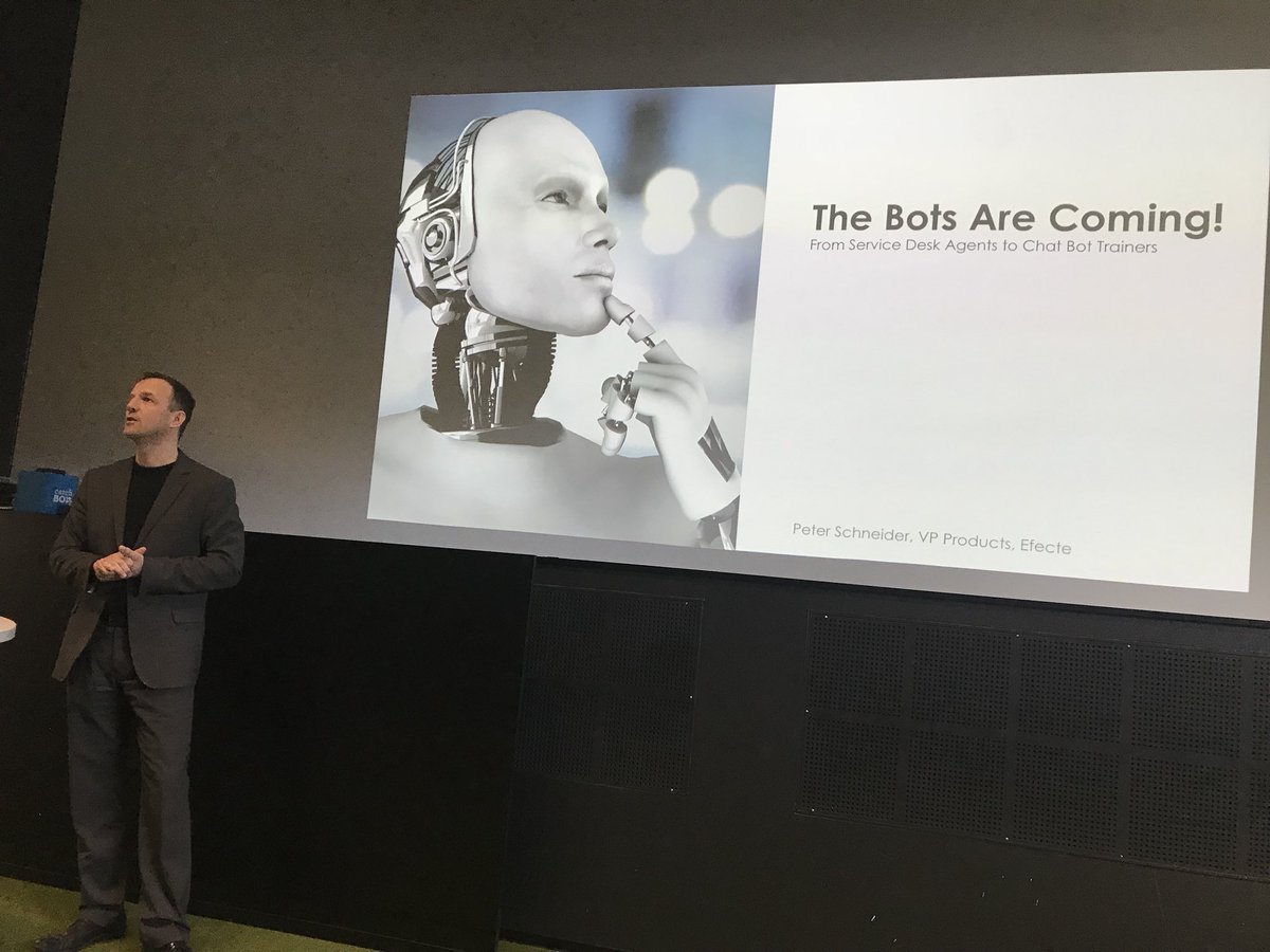MillaKuosmanen's tweet photo. The bots are coming! @itSMFFinland @Efecte https://t.co/dQHTa1rku8