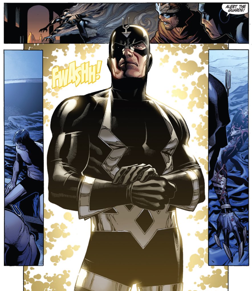 Particularly notable is how Hickman's run is constructed to allow the writer to shift focus around each of his core "philosopher-god-kings" at various points in the run.Infinity winds up being Black Bolt's moment.(Infinity #1.)