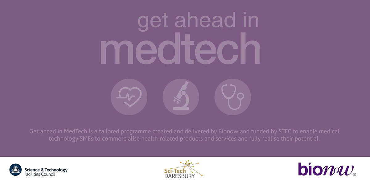 STFC_B2B's tweet photo. We’re excited to kick off our Get Ahead in MedTech programme with medical technology SMEs later today with @Bionow @SciTecDaresbury #MedTechSTFC https://t.co/rdmRxiloZV