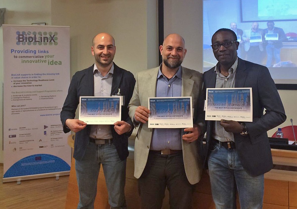 BioLinX (@biolinxproject) on Twitter photo We proudly present the #winners of our #Finance Academy #pitching contest: according to our jury of #bioeconomy experts, they had the best #VC pitch. Congratulations <a href="/DipteraFeed/">Diptera_Feeds</a> , #Algaria and #BiosensingTechnologies! We proudly present the #winners of our #Finance Academy #pitching contest: according to our jury of #bioeconomy experts, they had the best #VC pitch. Congratulations <a href="/DipteraFeed/">Diptera_Feeds</a> , #Algaria and #BiosensingTechnologies!
