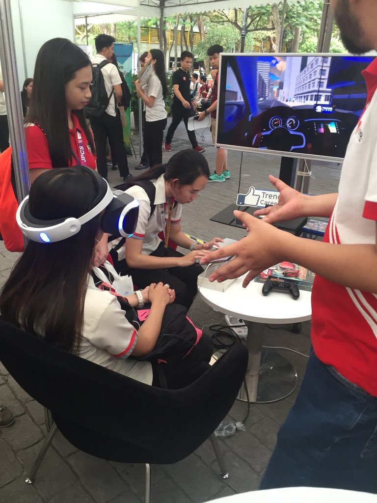 USTCCCCareer's tweet photo. Experience VR Gaming at the Trend Micro booth. Visit this year’s career fair and give it a try. 

#USTCareerFair2018 
#MAPCareers
#MakeyourAspirationsHappen https://t.co/c4AVvaqcw0