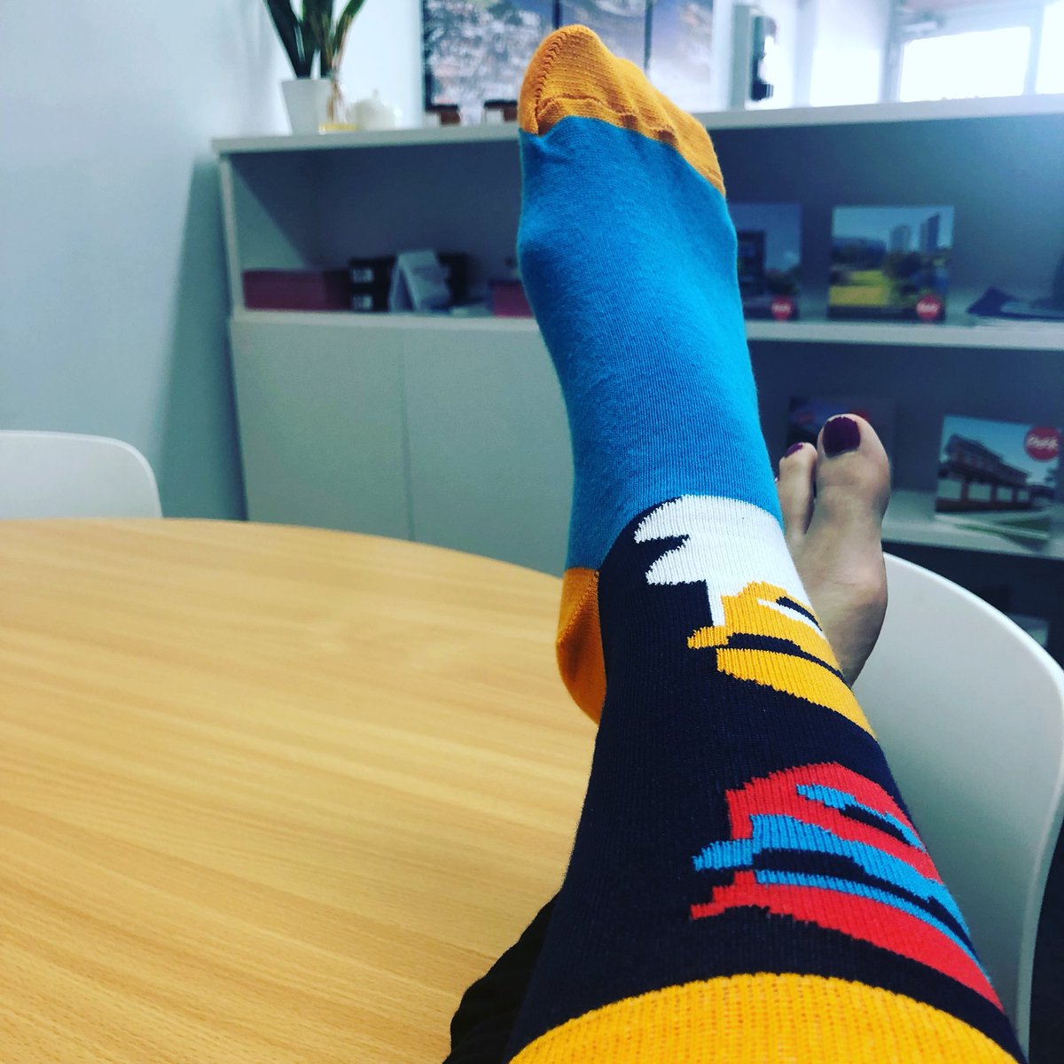 It sure is nice to put our feet up this week. Even better that one of them is donned by our sample sock! 

#basicsforblokes #socks #funkysocks #perth #rebeccamills #chuffed #crowdfunding 
<a href="/RebeccaMills/">Rebecca Mills</a> <a href="/Chuffed/">Chuffed</a>
