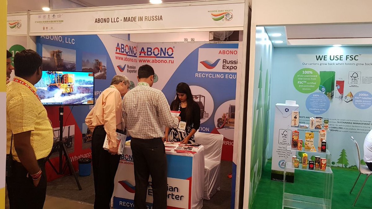 india3rforum's tweet photo. Abono LLC (Russia) showcasing their service offerings at the 3R Forum exhibition. @MoHUA_India @Kankyo_Jpn @SwachhBharatGov #India3RForum #MissionZeroWaste https://t.co/PAcegLAa6q