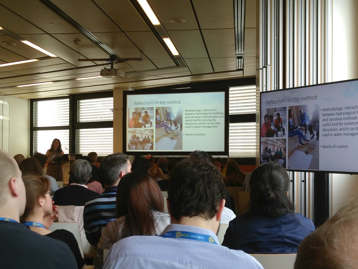 AnneVanLoon's tweet photo. @memorystories giving a social science perspective in the socio-hydrology session #EGU18. #CreativeDroughtProject https://t.co/Lxkre3GPPY