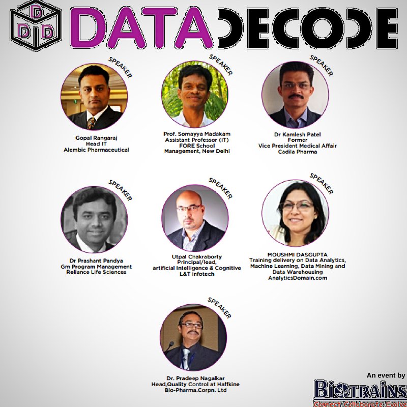 Biotrains's tweet image. #DATADECODE SUMMIT INDIA 2018
Here is an opportunity to meet our Expert Speakers at our upcoming conference DATADECODE. Also, meet our Media partners; To join us email on "info@biotrains.com" or you can call us on 7400087401.
URL : datadecode.biotrains.com/RegisterNow.php