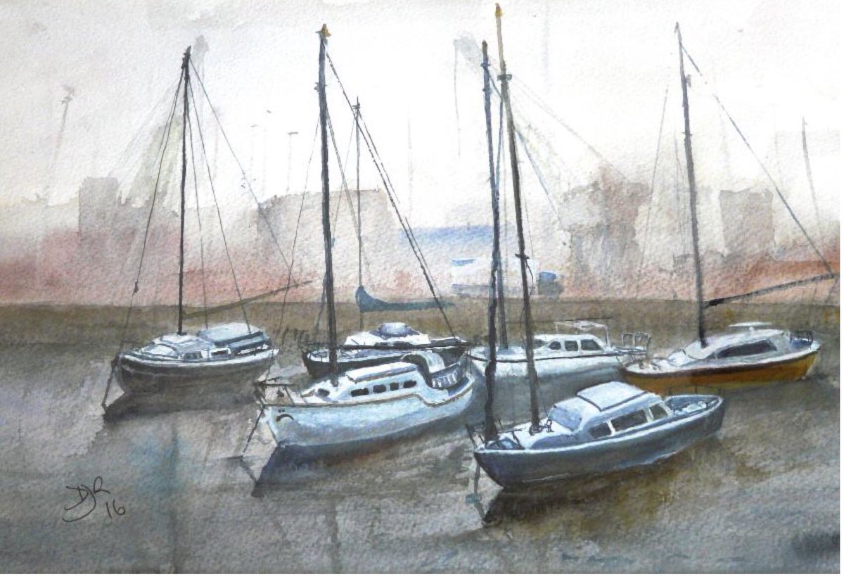 Boats by Derek Ridley who is in the Gallery this morning <a href="/rattycastle/">rattycastle</a> #seascape #boatlife