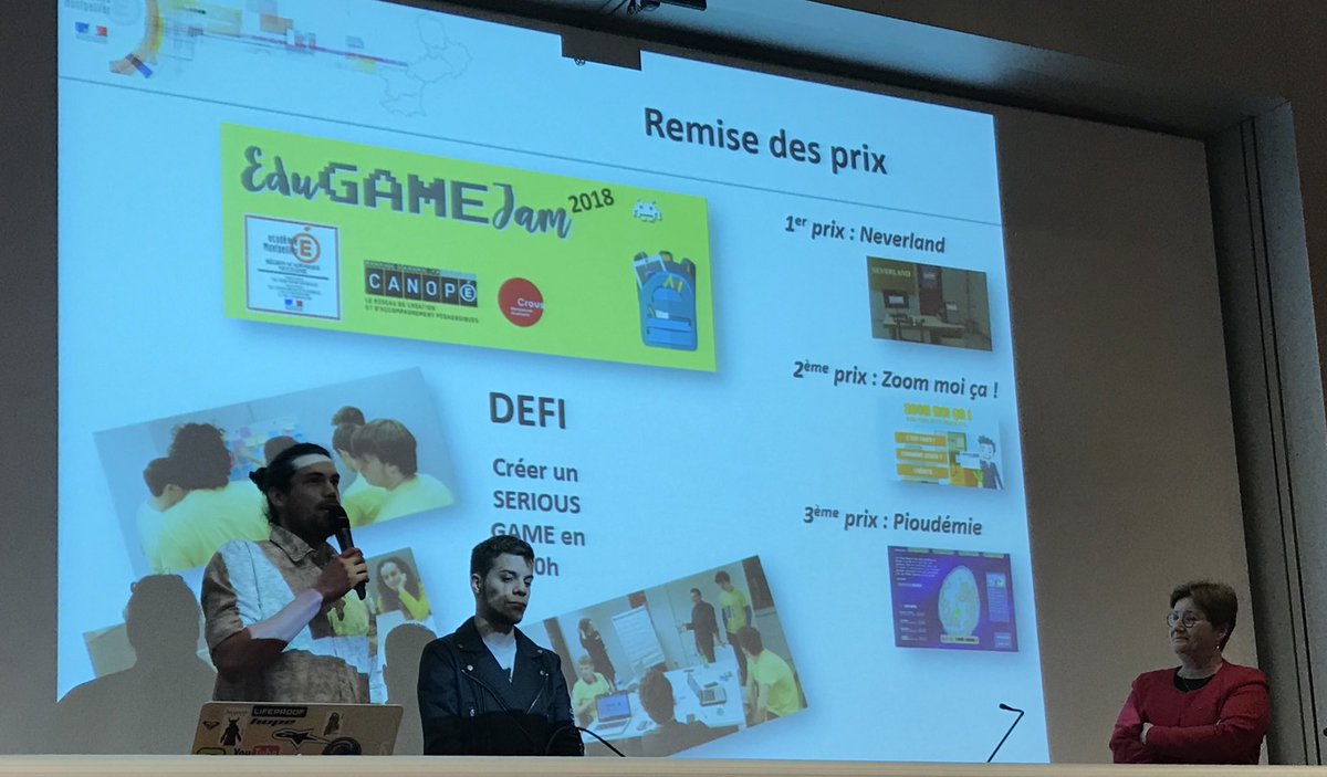 chantal_marion's tweet photo. Remise des prix #neverland 1er prix , #Zoommoiça 2ème prix, #pioudemie 3ème prix #semnum2018 #MICC18 @umontpellier Une visite au @BIC_Montpellier offerte à tous les lauréats par @Montpellier3m @Mtp_FrenchTech @Saurel_P Bravo à tous https://t.co/5hbVLbUKRa