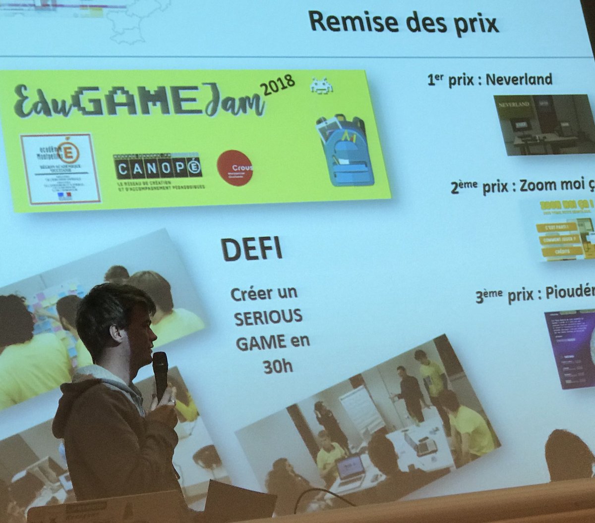 chantal_marion's tweet photo. Remise des prix #neverland 1er prix , #Zoommoiça 2ème prix, #pioudemie 3ème prix #semnum2018 #MICC18 @umontpellier Une visite au @BIC_Montpellier offerte à tous les lauréats par @Montpellier3m @Mtp_FrenchTech @Saurel_P Bravo à tous https://t.co/5hbVLbUKRa