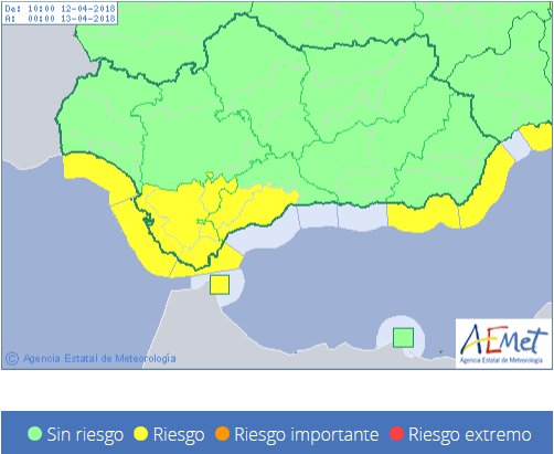 PCMalaga's tweet image. ⚠️Aemet emite aviso amarillo por viento para hoy Jueves en Málaga