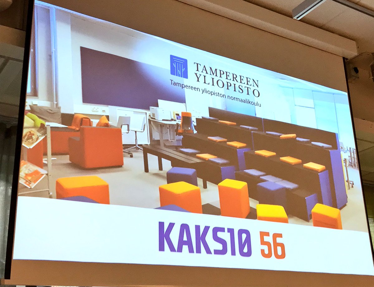 Suvisal0's tweet image. KAKS10-tilasta kertomassa Tuomo Tammi ja Mikko Horila #pariopettajamalli #laaja-alaiset teemat #yhteisopettajuus #oppimisympäristö #tilaratkaisut #itk2018
