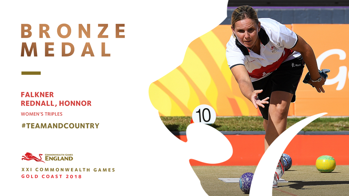 TeamEngland's tweet photo. We have a Lawn Bowls medal! #TeamEngland's women's triples team won the bronze medal match against the Canadians! 

#TeamAndCountry 🏴󠁧󠁢󠁥󠁮󠁧󠁿 #GC2018LawnBowls https://t.co/T6okiCgLJ9