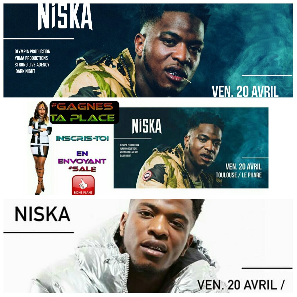nougaytv's tweet photo. #Gagnez vos #places pour le #Concert de @Niska_Officiel #Ven20Avril @LePhareBAM #Toulouse #Niska #CommadoTour #LePhare @NiskaLaTeam https://t.co/Tbg8fsjxSf