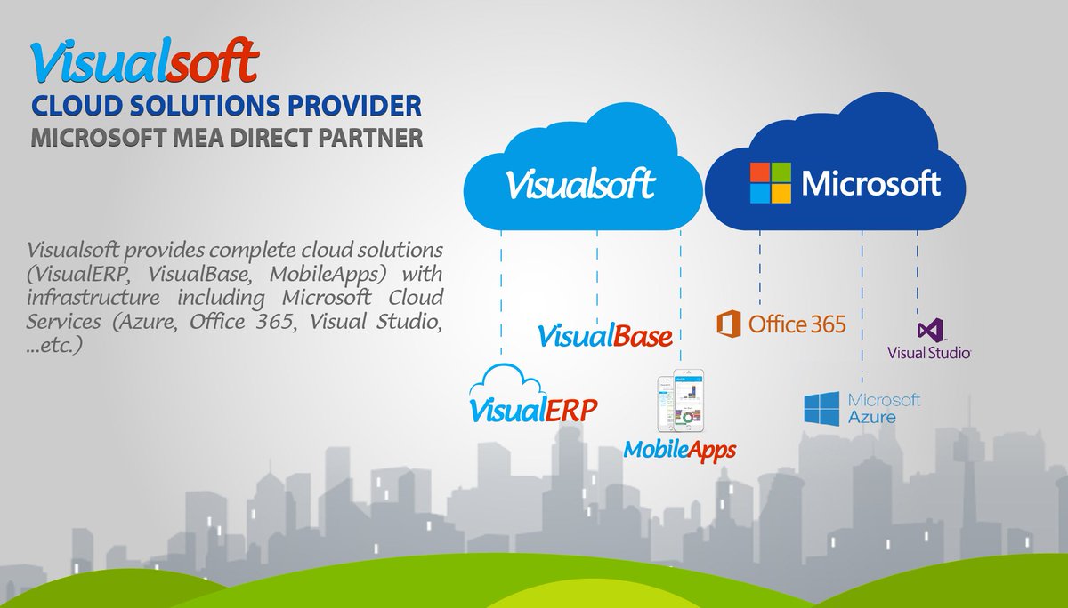 Visualsoft_net's tweet image. Visualsoft provides complete #cloud solutions (#VisualERP, #VisualBase, #MobileApps) with infrastructure including #Microsoft Cloud Services (#Azure, #Office 365, Visual Studio, ...etc.)
visualerp.net/account/regist…