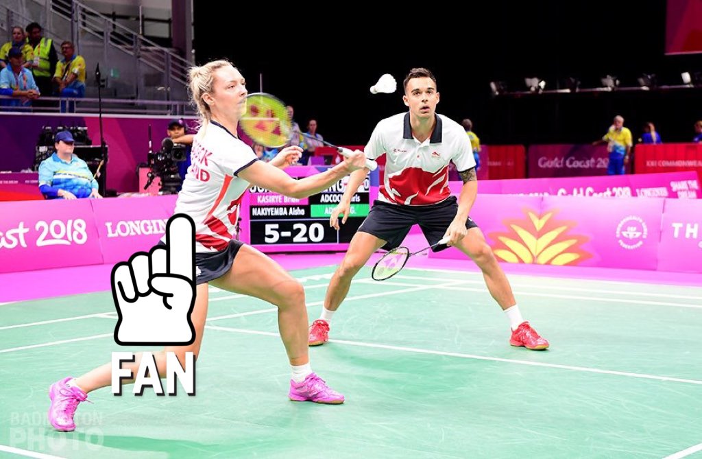 BadmintonEnglnd's tweet photo. Breaking | Adcocks through to Commonwealth Games Mixed Doubles QF with 21-16 21-17 win vs. Singapore rivals this morning.

They join Marcus Ellis and Lauren Smith in the last 8 https://t.co/1i0PaF9n8B