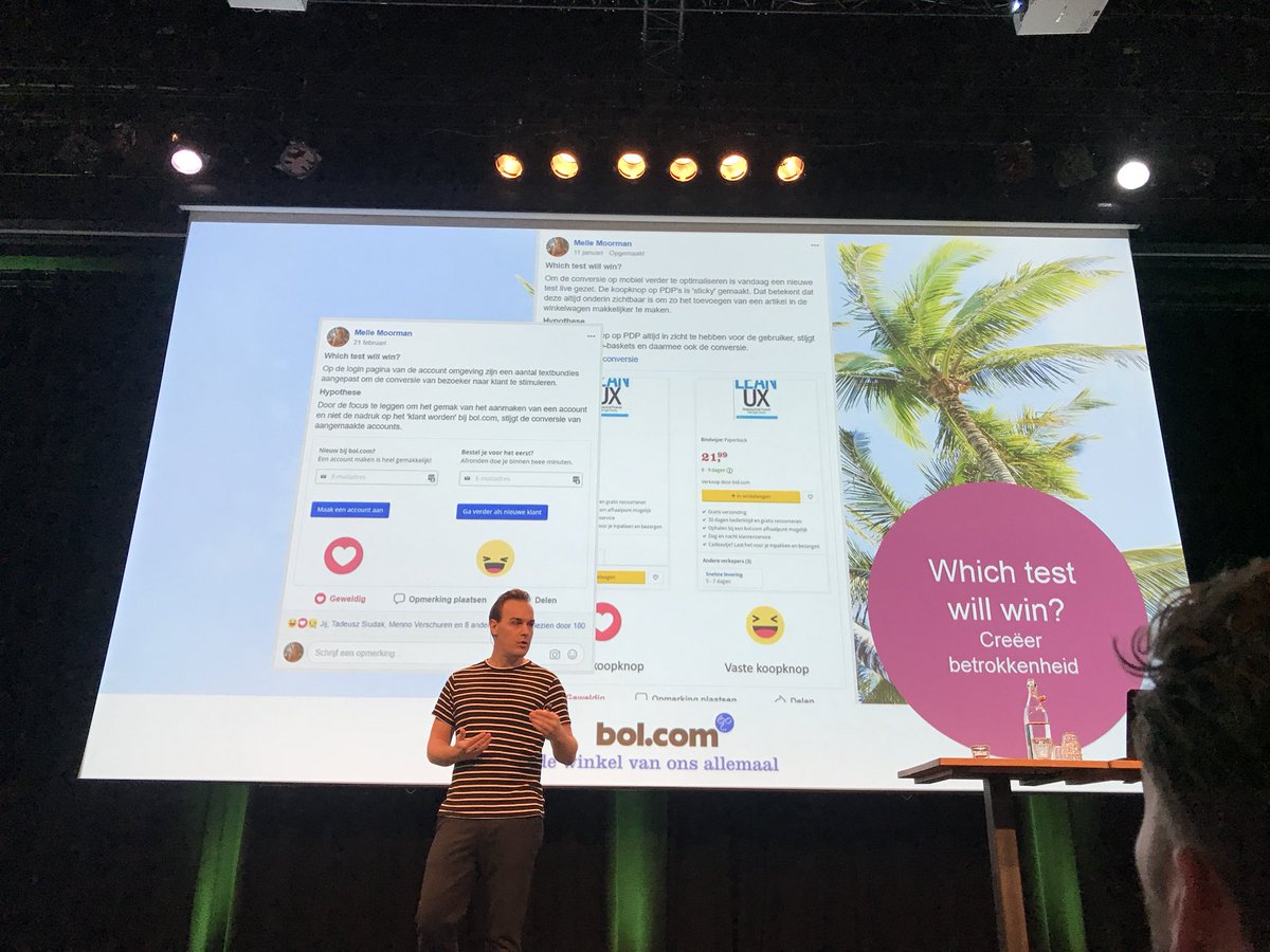 dylanmouthaan's tweet photo. Leuke manier om je collega's mee te laten denken met A/B testen. Via Facebook workplace #conversion18 https://t.co/wmGdDEwgCM