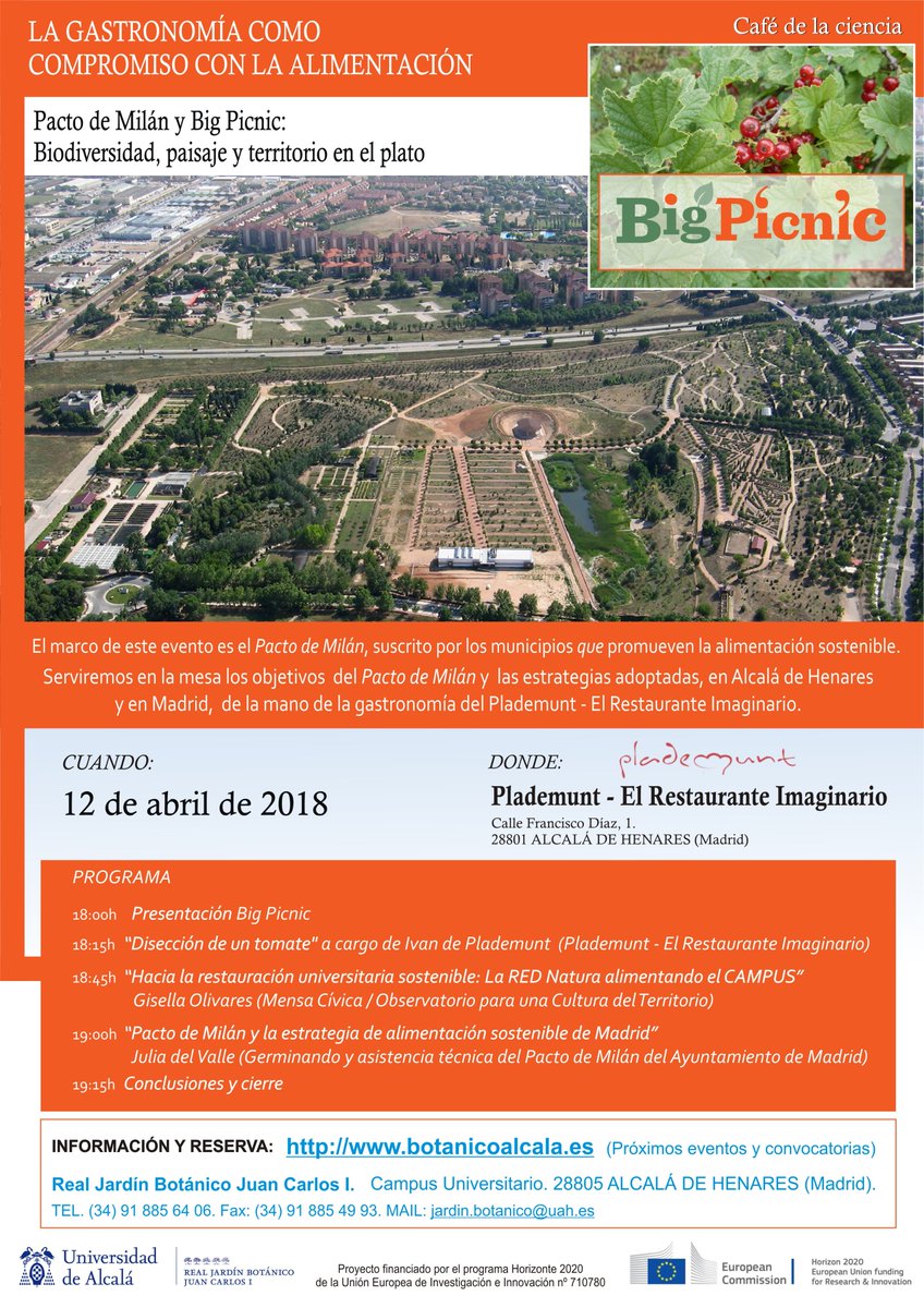 Esta tarde te esperamos en el CAFÉ CIENTÍFICO "La gastronomía como compromiso con la alimentación". En el El Restaurante Imaginario Plademunt de 18h a 19:30h. NECESARIA INSCRIPCIÓN PREVIA: bit.ly/2HhjRsc