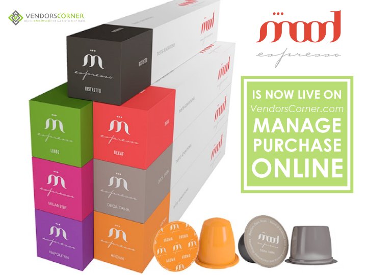 VendorsCorner's tweet photo. We welcome 'Mood Espresso' on our portal.
Now you can order their products online via https://t.co/NI6Fr2q1Db.
Order Now: https://t.co/zKiD2WA7o1 https://t.co/tt0n7wZkRg