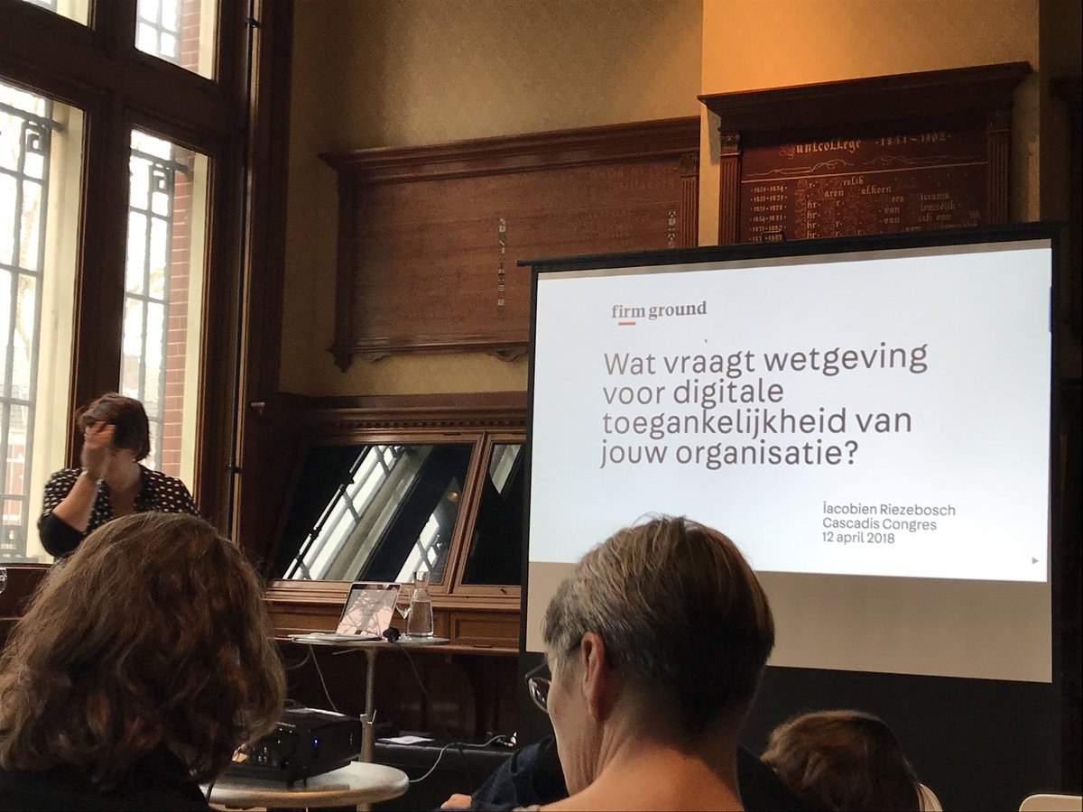 Eerste sessie van de dag! <a href="/cascadis/">Cascadis</a> @Iacobien #toegankelijkheid #cascon2018