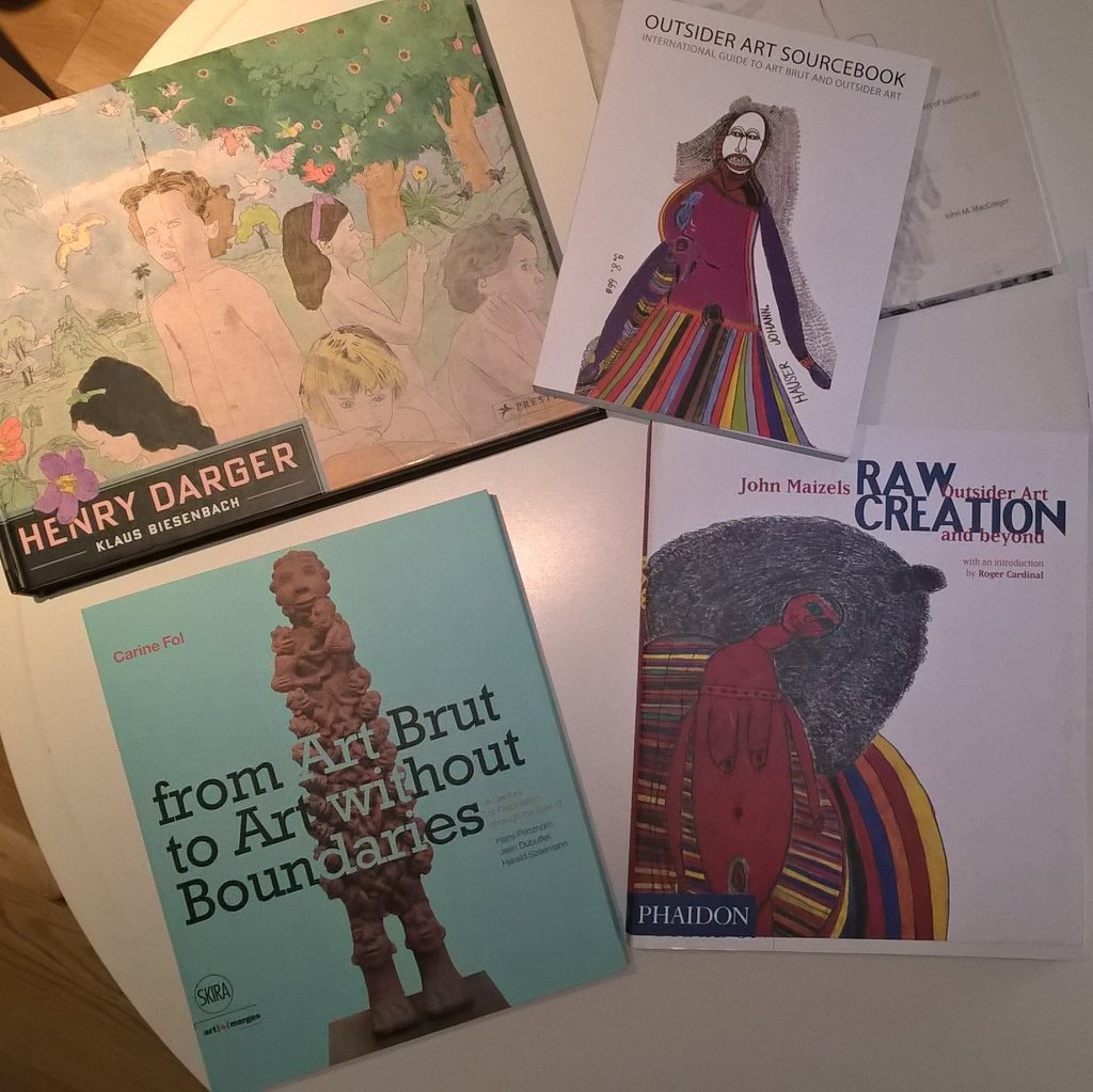 ArtsPoole's tweet photo. The #AlternativeVisions exhibition at @PooleMuseum has a great little reading area. #outsiderart https://t.co/WHL5MwE76E