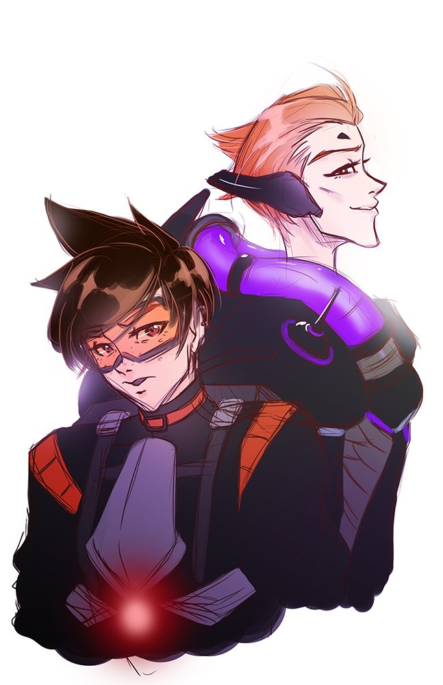 Nine☆ on X: Another Timeline - #Moira and Talon #Tracer sketch