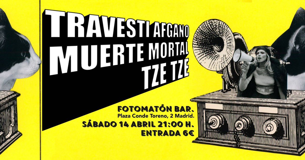 Este sábado estaremos junto a Tze Tze y #TravestiAfgano en el <a href="/FotomatonBar/">Fotomatón</a> . Será un concierto muy especial, cobardes!!!