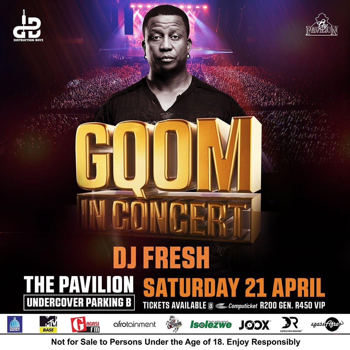 AfroTainmentSA's tweet photo. Catch @DJFreshSA x @RealMshunqisi x @busiswaah x @black_motion Live on Stage at #GqomInConcert Pavilion Durban on 21 April!!! Limited tickets @Computicket R200 general, R450 VIP, Get them NOW before they Sell OUT!!! #GqomIsTheFuture #RespectGqom #GqomLiyaphilisa #ItWasAllADream https://t.co/9FFO9usLkx