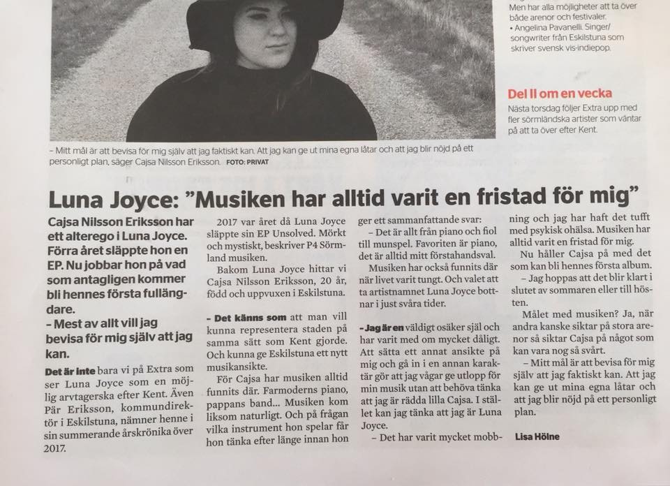 modernshortcuts's tweet photo. @ekuriren Extra: @lunajoyce_ interview. #lunajoyce #eskilstuna #swedishmusician #singersongwriter #ekuriren #modernshortcuts #svenskmusik #spotify #interview #torshälla #independentmusic #indielabel #newmusic #soundcloud #piano #musikevolution #eskilstunaevolution https://t.co/d0El0WKLDw