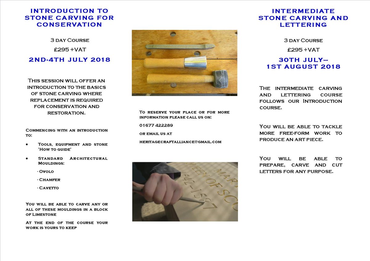 New for 2018 Stone Carving Courses. Booking now being taken #skills #stonecarving #training #heritage