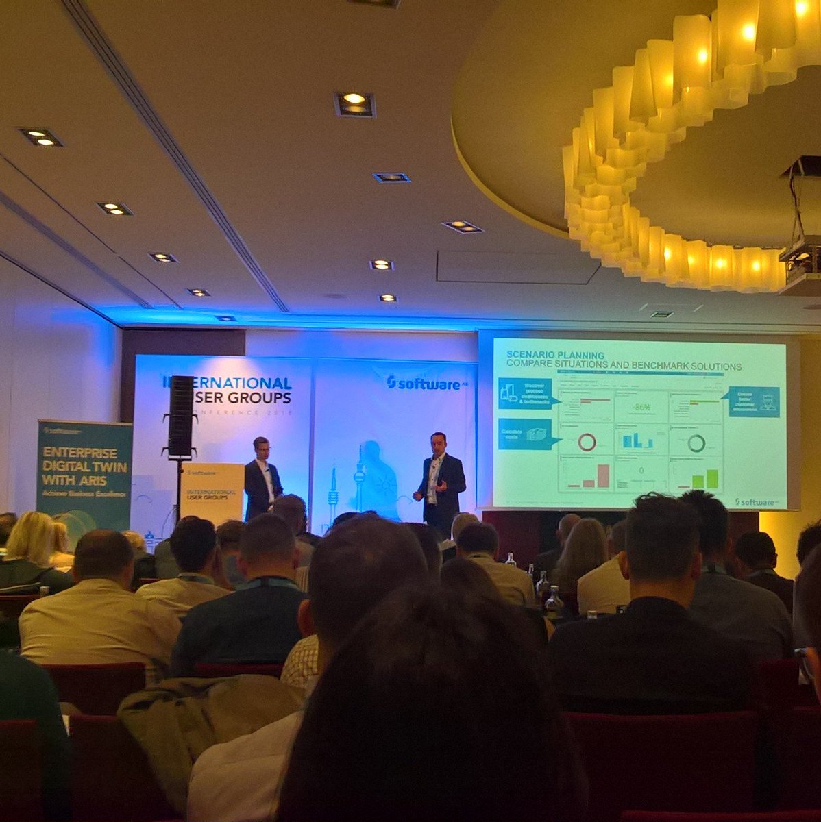 New scenario planning dashboard <a href="/tom_thaler/">Tom Thaler</a> @ #IUG18 Berlin. Simulate process scenarios with #ARIS10 and build your #EnterpriseDigitalTwin