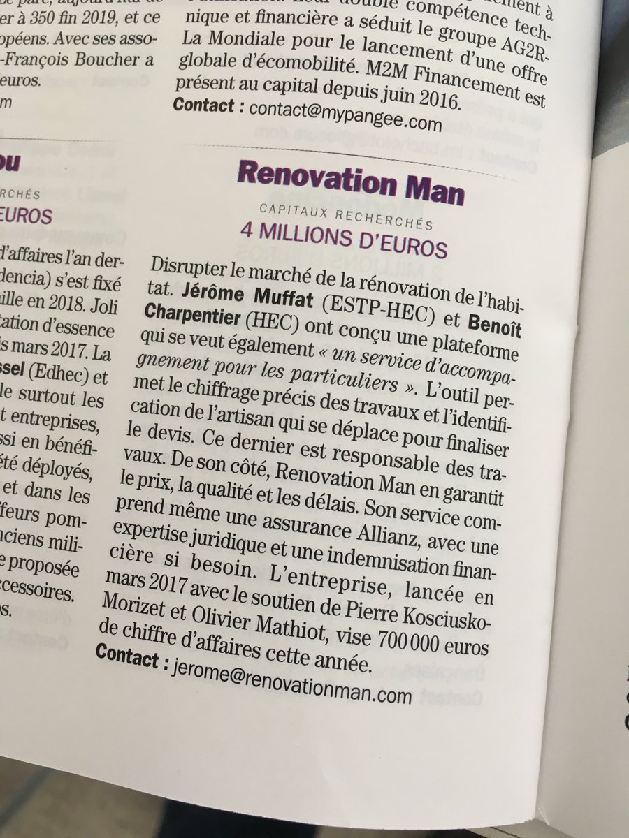 Renovation Man dans la sélection de <a href="/Challenges/">Challenges</a> des "100 start-up où investir en 2018" parue ce matin 😀 Go Renovation Man 🚀🚀🚀
