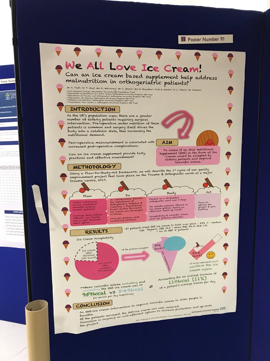 The most talked about BGS poster : ice cream has calories in and people like it! #bgsconf