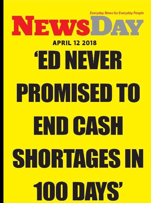 ProfJNMoyo's tweet photo. 1. "ED NEVER PROMISED TO END CASH SHORTAGES IN 100 DAYS"
@NewsDayZimbabwe 12 April 2018
2. "PAST IS DEAD" SAYS MNANGAGWA
@HeraldZimbabwe (2 wks ago)
For Mnangagwa the past is dead. What he PROMISES today, is DEAD tomorrow!
#VoteWisely #2018AllOut
https://t.co/NCxQTu9VSa https://t.co/hzQh3KRgqZ