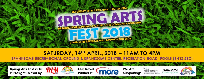 coastprint's tweet photo. Spring Arts Fest 2018 - Branksome Recreational Ground, Poole - 11am to 4pm this Saturday 14th April 2018.

@bmouthofficial @BournemouthCnct @Bournemouthecho @PooleChamber @Poole_Together @lovebmouth @therainbowfund @YMCABournemouth 

https://t.co/fYpqmXyPg9 https://t.co/kQqmGsiKSb