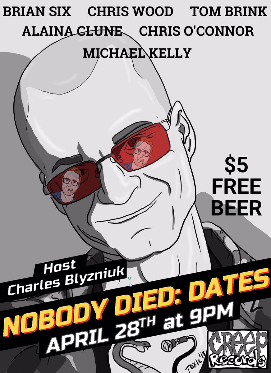 4/28 #NobodyDied is back at @CreepRecords 9pm $5 FREE BEER ALL NIGHT!