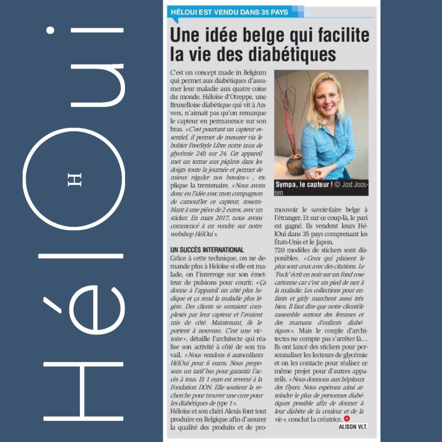 HelOuishop's tweet image. We are proud to appear in today's Sudpresse paper. 
#sudinfo.be #aliverlaet #todaynewspaper #proud #heloui #helouishop

Customize your FreeStyle Libre with one of the 720 creative stickers from HélOui webshop. heloui.com
